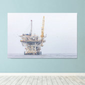 Toile La plate-forme pétrolière offshore dans Foggy Ocea (Insitu (Plancher de Bois))