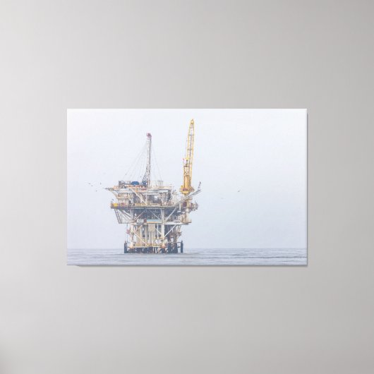Toile La plate-forme pétrolière offshore dans Foggy Ocea (Recto)