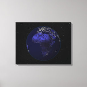 Toile La pleine terre la nuit montrant l'Afrique et