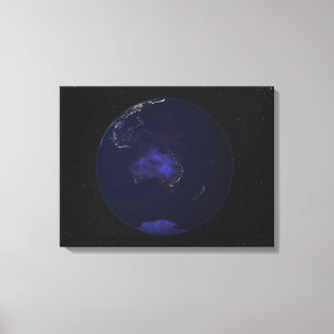 Toile La pleine terre la nuit montrant les lumières 2 d