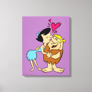Toile La prise de bec de baiser des Flintstones   Betty