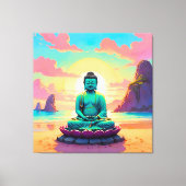 Toile La réflexion sur le coucher de soleil de Bouddha (Recto)