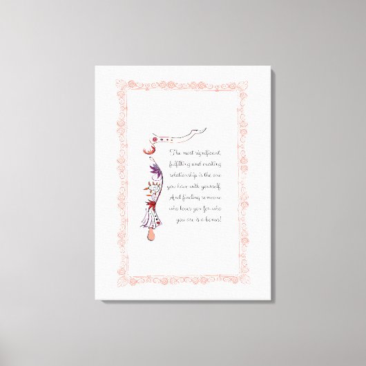 Toile La relation la plus importante, la citation élégan (Recto)