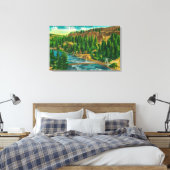 Toile La rivière Spokane et le pont du pied de suspensio (Insitu(Chambre))