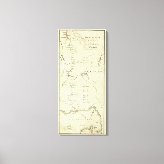 Toile La route de Bonaparte d'Elbe à Paris (Recto)