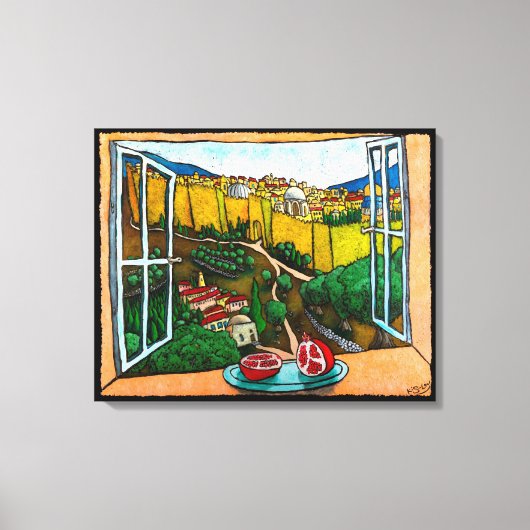 Toile La route vers la porte de Jaffa par Jonathan Kis-L (Recto)