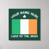 Toile La Saint-Patrick Drapeau Irlande Nom Personnalisé (Recto)