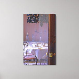 Toile La salle à manger privée avec du cristal noir