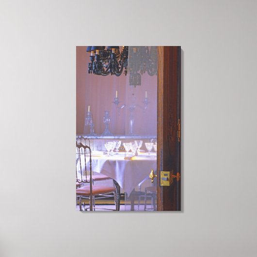 Toile La salle à manger privée avec du cristal noir (Recto)