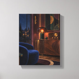 Toile La salle de radio de minuit Intérieur néo-déco s
