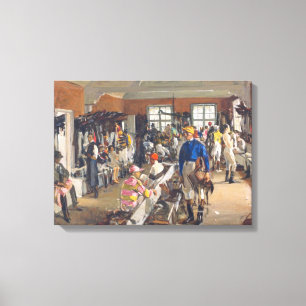 Toile La salle d'habillage des Jockeys à l'hippodrome d'
