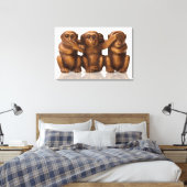 Toile La sculpture de trois singes en bois (Insitu(Chambre))