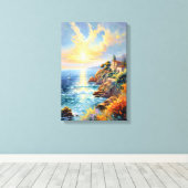 Toile La sérénité au coucher du soleil par l'impressionn (Insitu (Plancher de Bois))