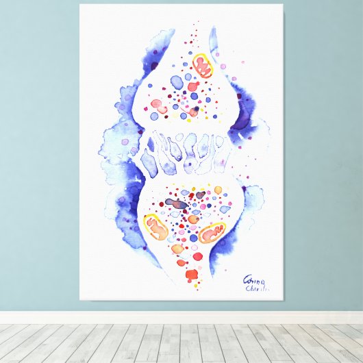 Toile La synapse et l'impulsion nerveuse (Insitu (Plancher de Bois))