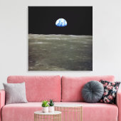 Toile La Terre de Lune dans l'espace noir (Insitu(Salon))