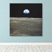 Toile La Terre de Lune dans l'espace noir (Insitu (Plancher de Bois))