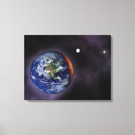 Toile La Terre montrée aux bords extérieurs (Recto)