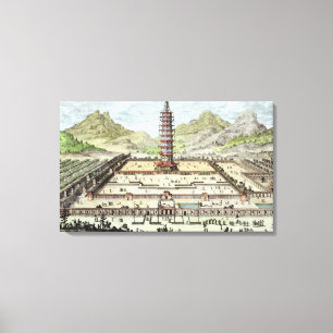 Toile La tour de porcelaine de Nanking, plaque 12 de 'En