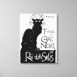 Toile La tournée du Conversation Noir<br><div class="desc">Photographie en noir et blanc de l'emblématique affiche d'art de 1896 du peintre français d'Art Nouveau Théophile Steinlen,  né en Suisse. "Conversation Noir" est français pour "chat noir".</div>