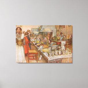 Toile La veille de Noël par Carl Larsson, Fêtes de fin d