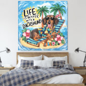 Toile La Vie Est Meilleure Avec Un Dachshund (Insitu(Chambre))