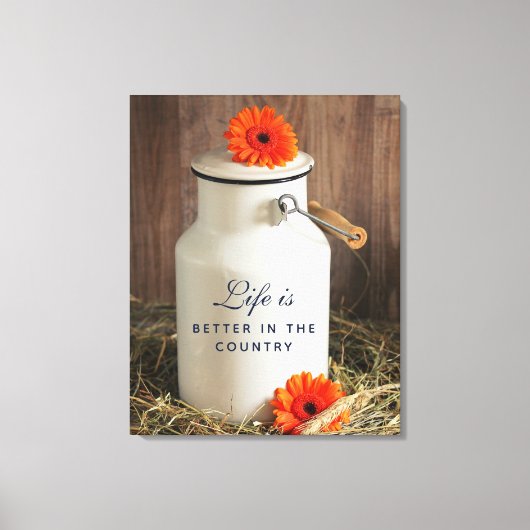 Toile La vie est meilleure dans le pays Citation avec La (Recto)