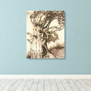 Toile La Vieille Femme dans le Bois par Arthur Rackham