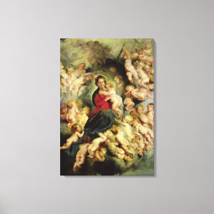 Toile La Vierge et l'enfant entourés