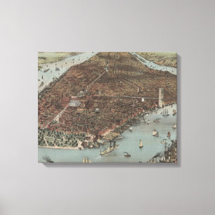 Toile La ville de New York   1883 (Lithographie couleur)