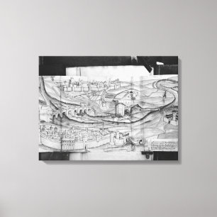 Toile La ville et le village de Carcassonne, 1462