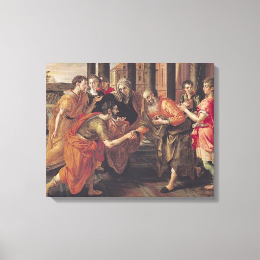Toile Laban présente Eliezer à son père, 1562 (Recto)