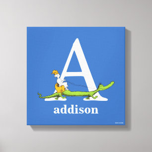 Toile L'ABC de Dr Seuss : Lettre A - Blanc Ajoutez vot