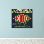 Toile Label de café DonovanBirmingham, AL (Insitu (Plancher de Bois))