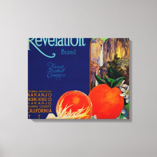 Toile Label orange de la révélationNaranjo, CA (Recto)