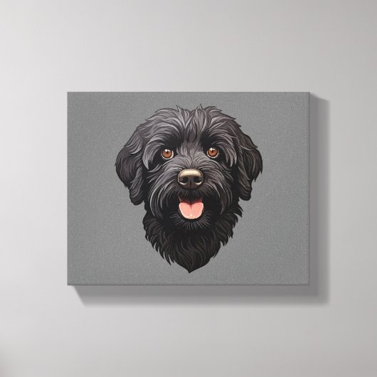 Toile Labradoodle Chien Noir (Recto)