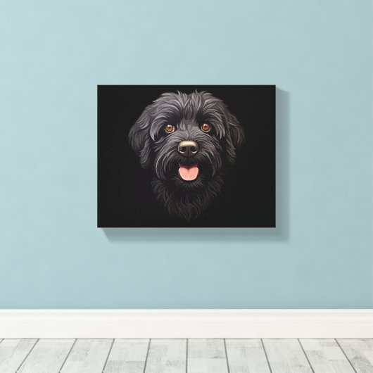 Toile Labradoodle Chien noir (Insitu (Plancher de Bois))