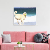 Toile Labradoodle - Joyeuse journée sur la plage (Insitu(Salon))