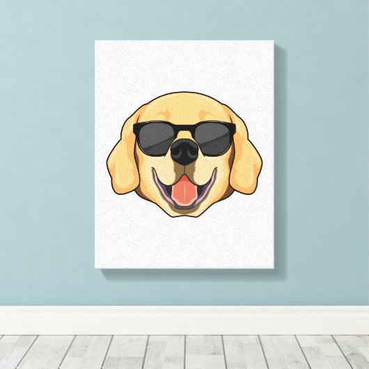 Toile Labrador avec lunettes de soleil (Insitu (Plancher de Bois))