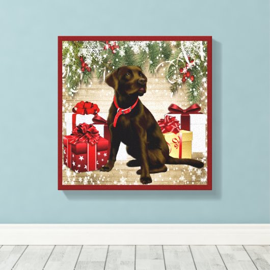 TOILE LABRADOR CHOCOLATE DE NOËL (Insitu (Plancher de Bois))