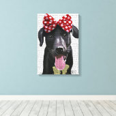 Toile Labrador Noir Avec Bois Rouge Sur La Tête (Insitu (Plancher de Bois))