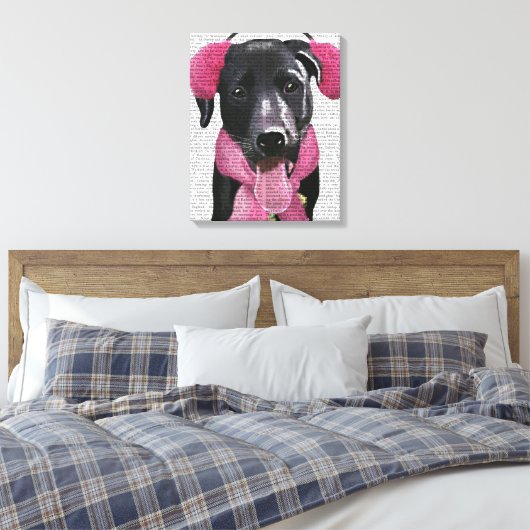 Toile Labrador Noir Avec Bouteilles Oreilles (Insitu(Chambre))