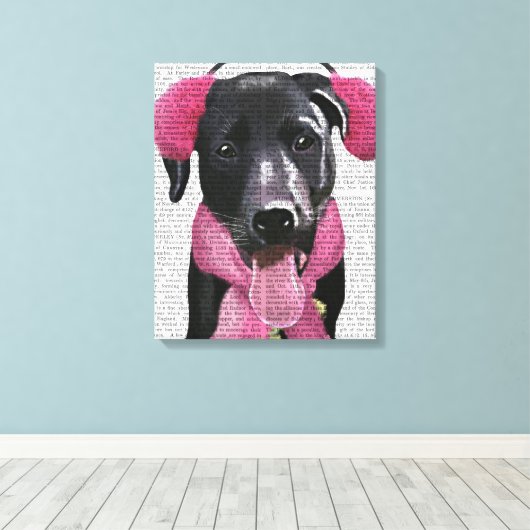 Toile Labrador Noir Avec Bouteilles Oreilles (Insitu (Plancher de Bois))