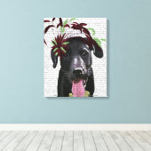 Toile Labrador Noir Avec Fascinateur Vert (Insitu (Plancher de Bois))