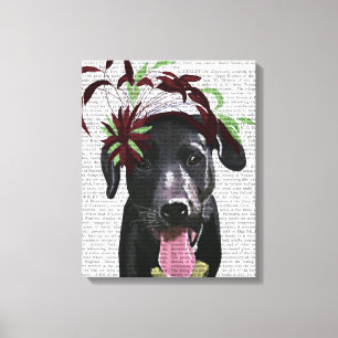 Toile Labrador Noir Avec Fascinateur Vert