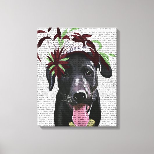 Toile Labrador Noir Avec Fascinateur Vert (Recto)