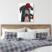 Toile Labrador noir avec Rose (Insitu(Chambre))