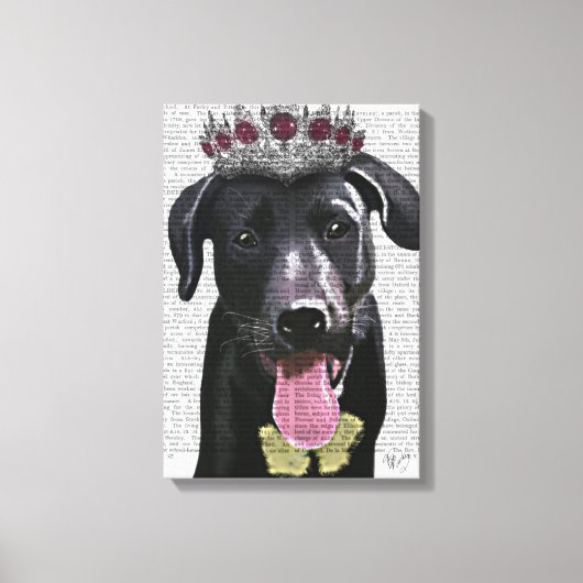 Toile Labrador Noir Avec Tiara (Recto)