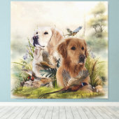 Toile Labrador Retrivers avec faisan, Art (Insitu (Plancher de Bois))
