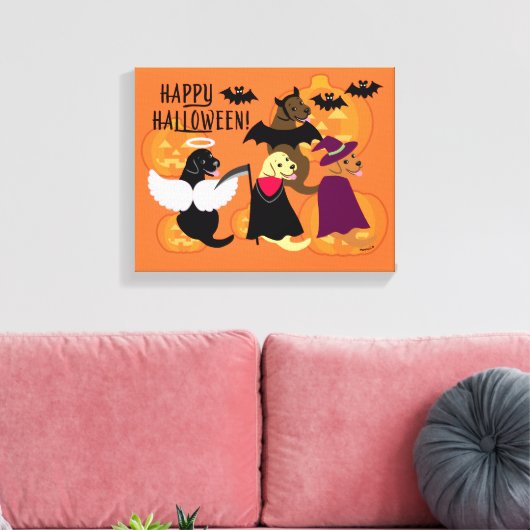 Toile Labradors du parti Halloween (Insitu(Salon))