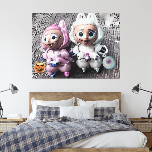 Toile Labubu Tricks et Traitements (Insitu(Chambre))